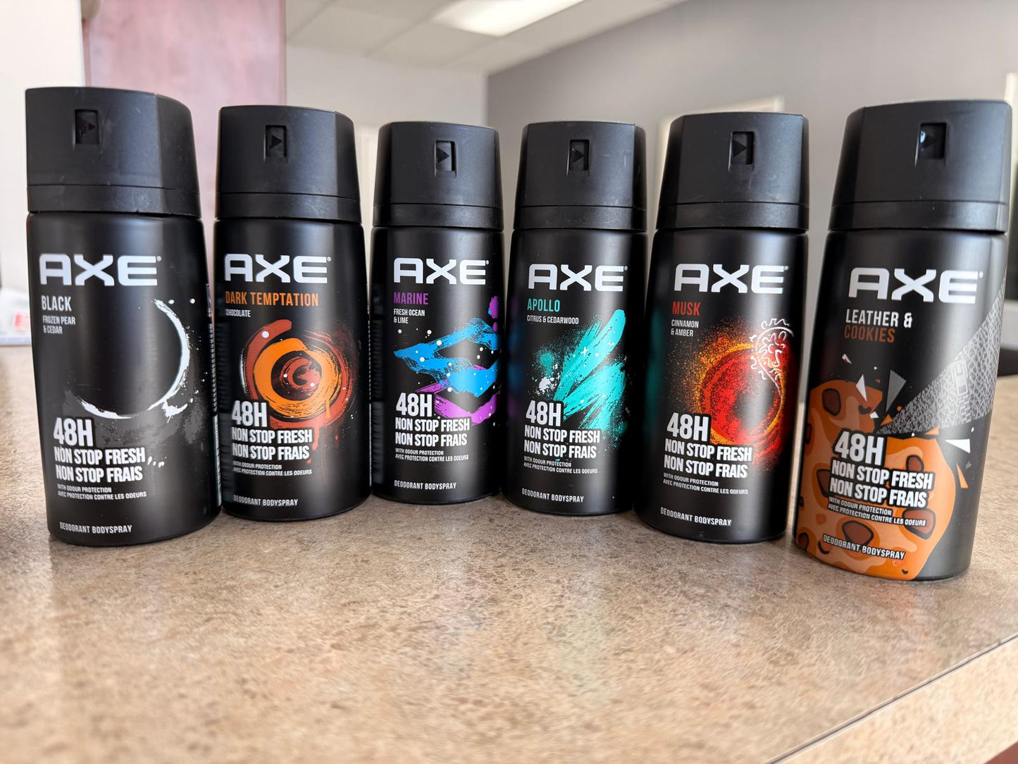 AXE Deodorant and Body Spray - 48 H Non-Stop Freshness - Pack of 6 bottles