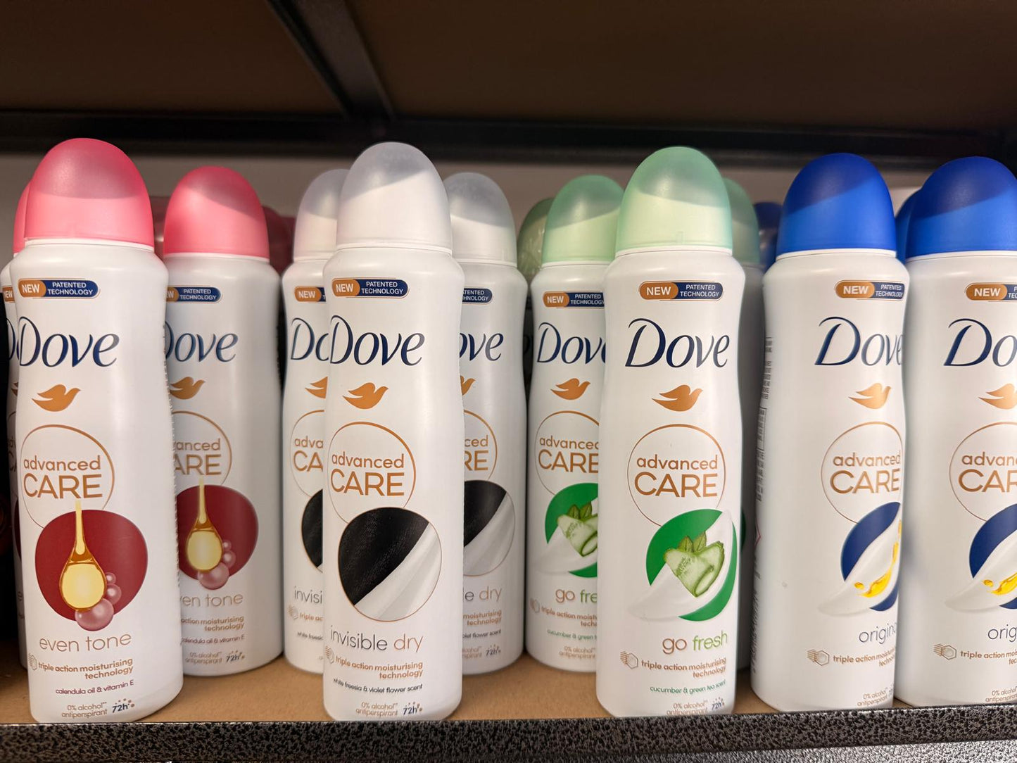 Dove Advanced Care Deodorant 150 ml - 0% Alcohol - Instant Dry - Any 6 Mix and Match (Selling by 6 pieces Package)