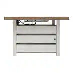 Summerfield 39.6 in. W 50000 Btu White Steel Propane Outdoor Fire Pit with Lava Rocks