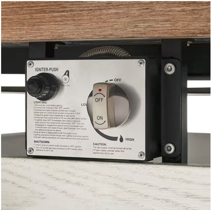 Summerfield 39.6 in. W 50000 Btu White Steel Propane Outdoor Fire Pit with Lava Rocks