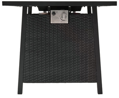 Tucson 30 in. W 50000 Btu Black Steel Propane Outdoor Fire Pit with Lava Rocks