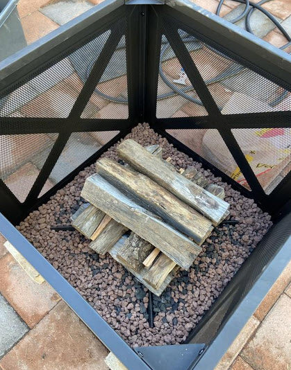 Westbury 25.98 in.W Black Steel Wood Fire Pit w/ Cover, Cooking Grate, Poker Included