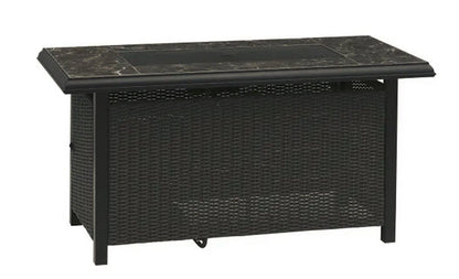 Anaheim 49 in. W 50000 Btu Black Steel Propane Outdoor Fire Pit with Fire Glass