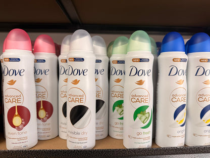 Dove Advanced Care Deodorant 150 ml - 0% Alcohol - Instant Dry - Any 6 Mix and Match (Selling by 6 pieces Package)